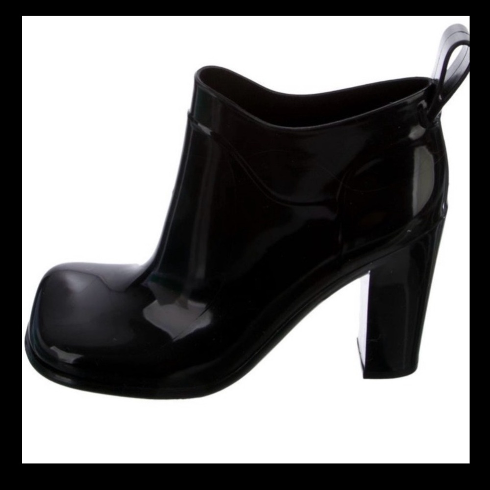 Bottega Veneta Glossy Black Rain Boots